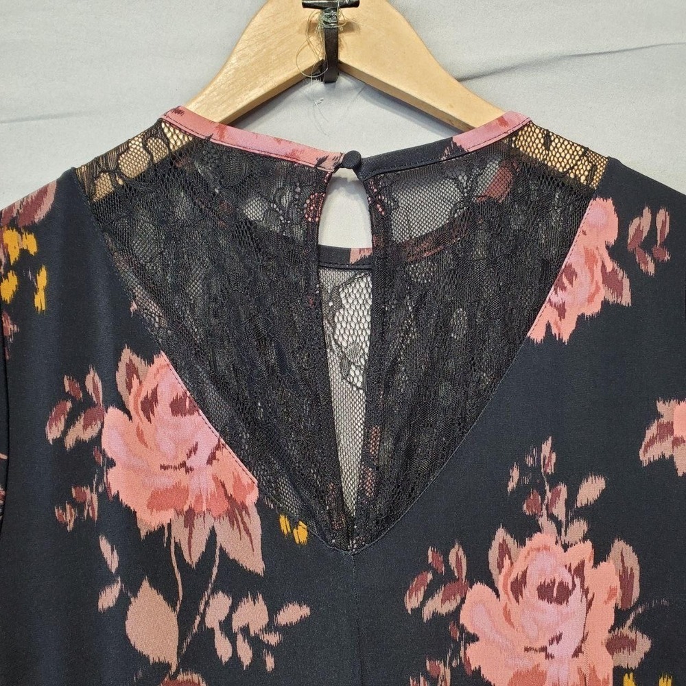 torrid Black Dress with Pink Floral Print Midi - Picture 7 of 12